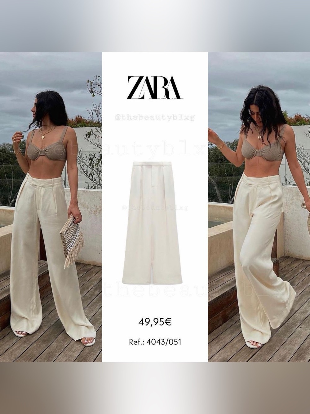 Zara High-Waisted Wide Leg Pleated Pants - Size XL.